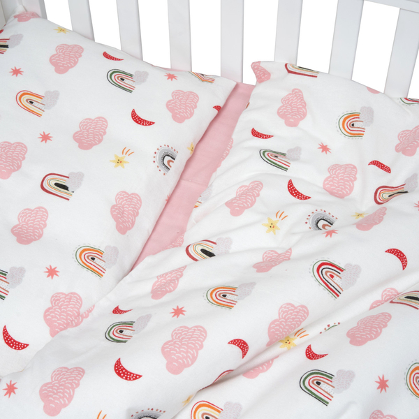 Комплект постільної білизни Twins Comfort Soft Веселки, фланель, 3 предмети, білий з рожевим (3010-TS-08R) - Pampik - 3