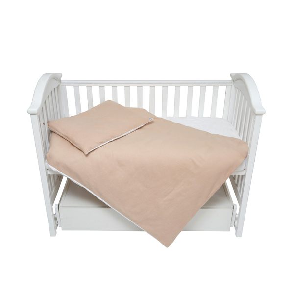 Комплект постільної білизни Twins Comfort Soft, фланель, 3 предмети, бежевий з білим (3010-TS-02C) - Pampik