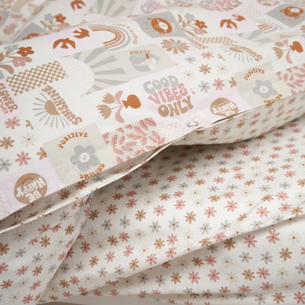 Комплект постільної білизни Twins Be Happy, 4 предмети, бежевий (3078-TBH-02) - Pampik - 4