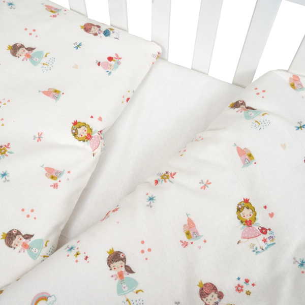 Комплект постільної білизни Twins Comfort Soft Princess, фланель, 3 предмети, молочний (3010-TS-08P) - Pampik - 3