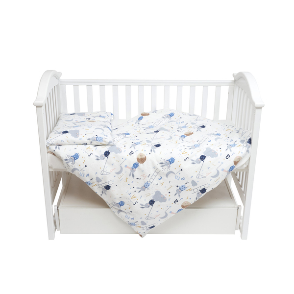 Комплект постільної білизни Twins Comfort Soft Rabbits, фланель, 3 предмети, блакитний (3010-TS-04R) - Pampik