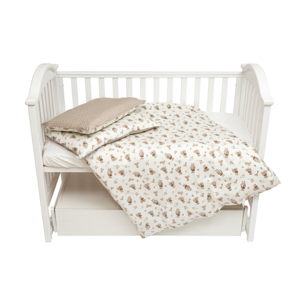 Комплект постільної білизни Twins Satin Limited Love bears, 4 предмети, бежевий (3026-TSL-02LB) - Pampik