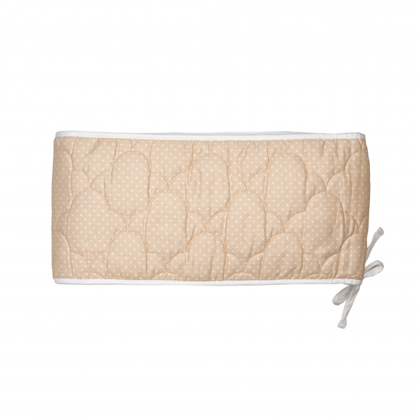 Бампер Twins Premium Горошки, стеганый, 360х30 см, бежевый (2011-BTC360-02Г) - Pampik
