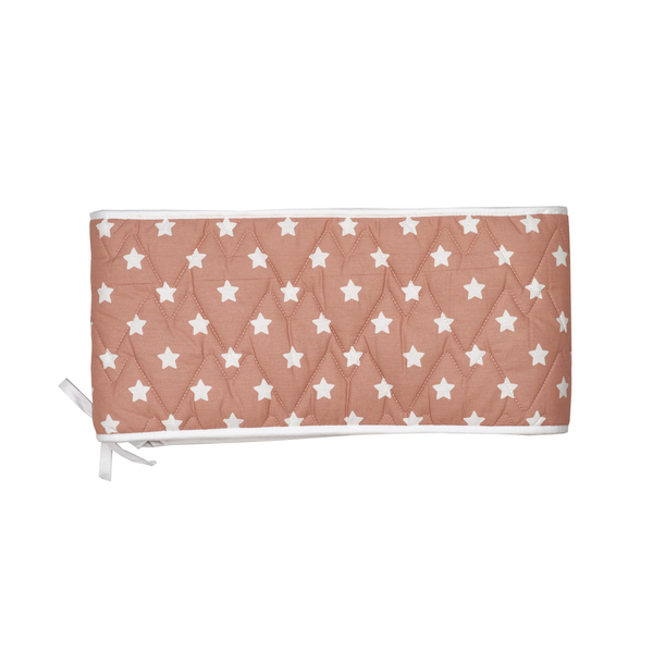 Бампер Twins Premium Зірочка, стьобаний, 360х30 см, теракотовий (2011-BTC360-17) - Pampik