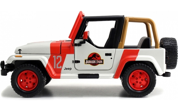 Машина металева Jada Парк Юрського періоду Джип Вранглер (1992), 1:24, білий з червоним (253253005) - Pampik - 3