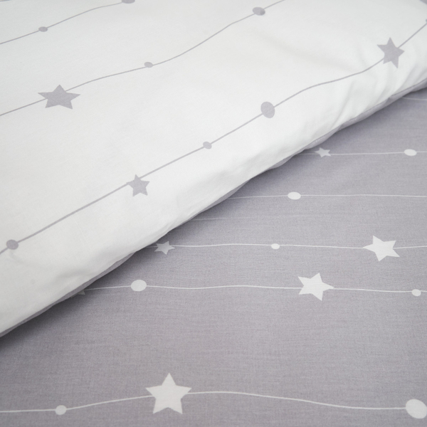 Комплект постільної білизни Twins Eco Stars, 3 предмети, біло-сірий (3090-TK-10) - Pampik - 4