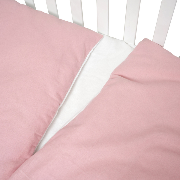 Комплект постільної білизни Twins Comfort Soft, фланель, 3 предмети, пудровий з білим (3010-TS-24) - Pampik - 3