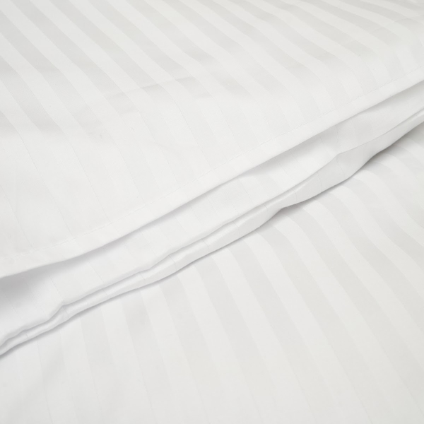 Комплект постільної білизни Twins Striped Satin, 3 предмети, білий (3055-TSS-01) - Pampik - 2