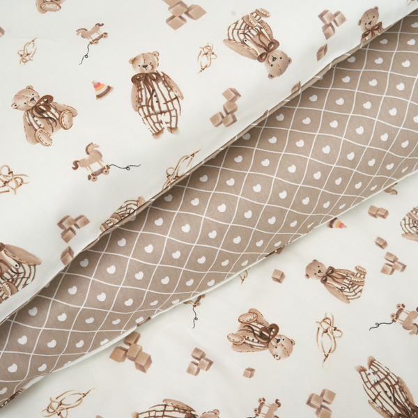 Комплект постільної білизни Twins Satin Limited Love bears, 4 предмети, бежевий (3026-TSL-02LB) - Pampik - 3