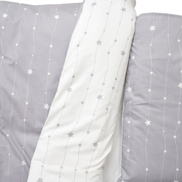 Комплект постільної білизни Twins Eco Stars, 3 предмети, біло-сірий (3090-TK-10) - Pampik - 3