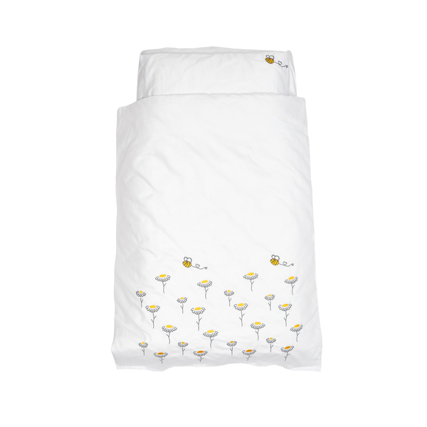 Комплект постільної білизни Twins Ромашка, сатин, 3 предмети, білий (3056-TR01) - Pampik