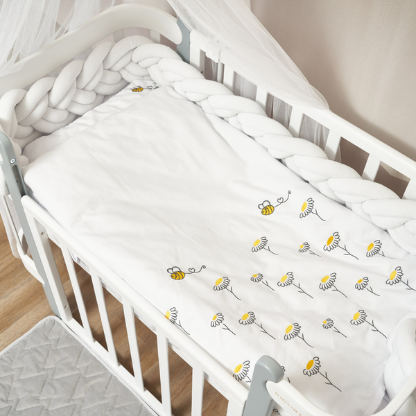 Комплект постільної білизни Twins Ромашка, сатин, 3 предмети, білий (3056-TR01) - Pampik - 2