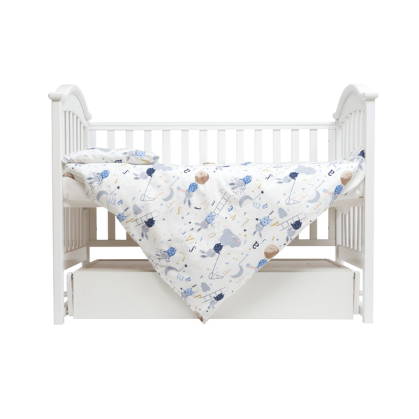 Комплект постільної білизни Twins Comfort Soft Rabbits, фланель, 3 предмети, блакитний (3010-TS-04R) - Pampik - 2