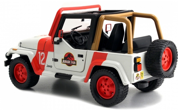 Машина металева Jada Парк Юрського періоду Джип Вранглер (1992), 1:24, білий з червоним (253253005) - Pampik - 5