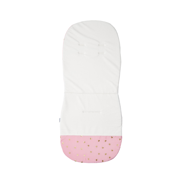 Вкладиш у коляску Twins Voyage Сердечка, біло-рожевий (8900-BTV-08H) - Pampik