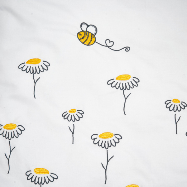 Комплект постільної білизни Twins Ромашка, сатин, 3 предмети, білий (3056-TR01) - Pampik - 4