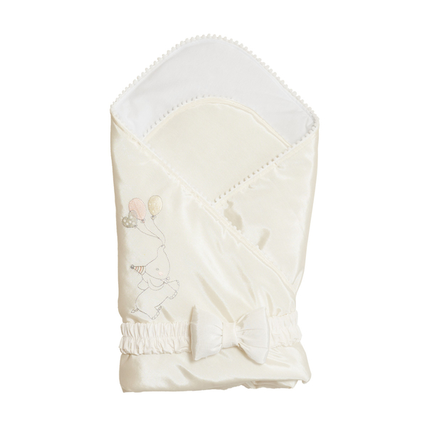 Набір на виписку Twins Holiday: плед, 85х85 см + бантик, світло-бежевий (1419-TH-202) - Pampik