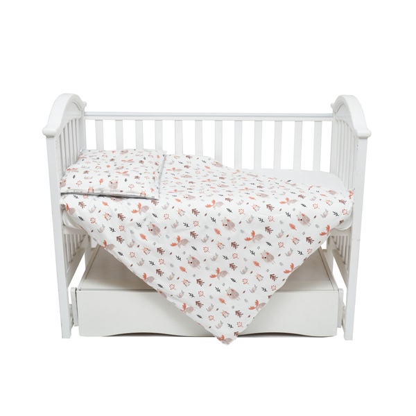 Комплект постільної білизни Twins Zoo, 120х90 см, 4 предмети, сірий (3022-TZ-10) - Pampik