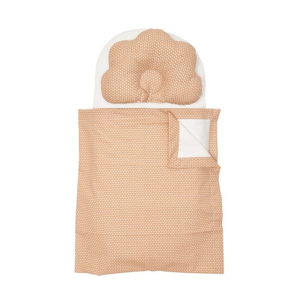 Набір в коляску Twins Колоски: плед, ортопедична подушка, простирадло, бежевий (1499-TMХБ-20Kol) - Pampik