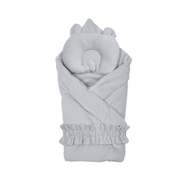 Набір Twins Ego: плед, подушка та резинка, сірий (1497-НТЕ-10) - Pampik