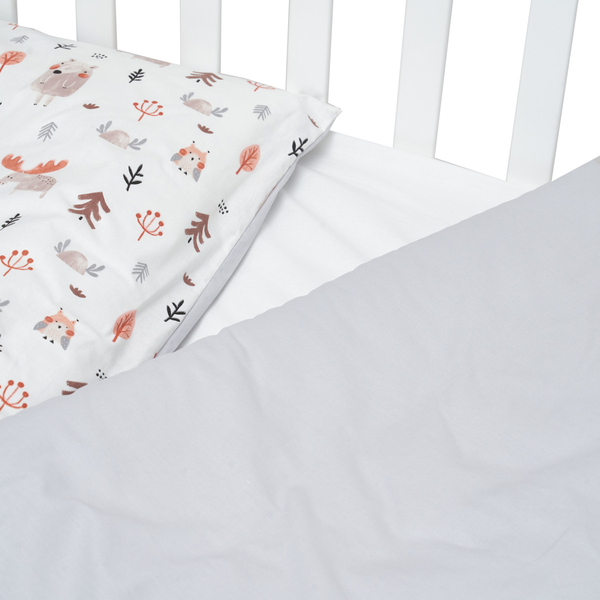 Комплект постільної білизни Twins Zoo, 120х90 см, 4 предмети, сірий (3022-TZ-10) - Pampik - 3