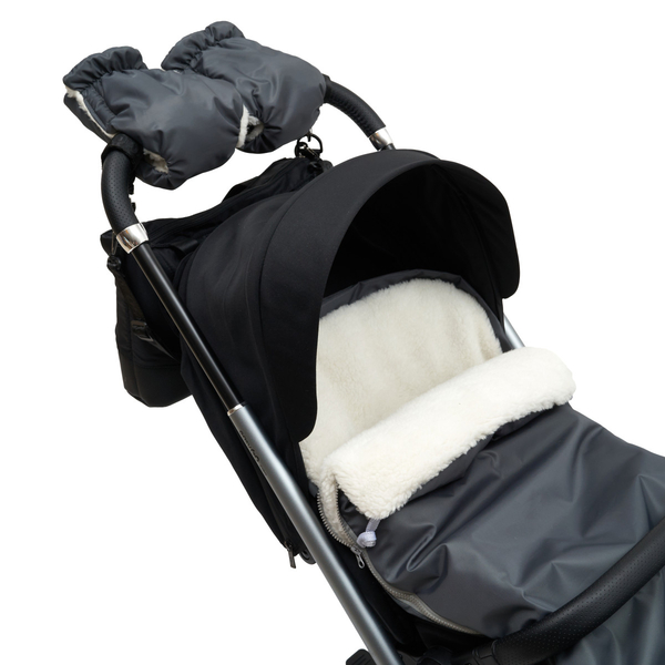 Конверт прогулянковий Twins Silver з рукавицями, latte латте (9012-SNA-201) - Pampik - 10