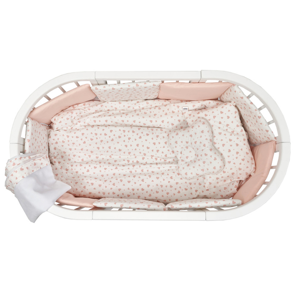 Постельный комплект Twins Dolce Limited Сердечка, 8 эл., коралловый (4060-DL-401) - Pampik