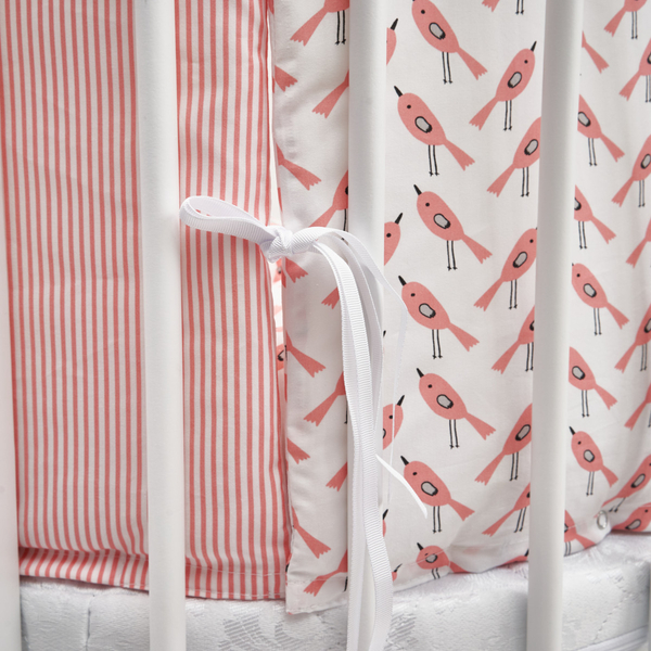 Постельный комплект Twins Dolce Limited Птички, 8 эл., коралловый (4060-DL-405) - Pampik - 3