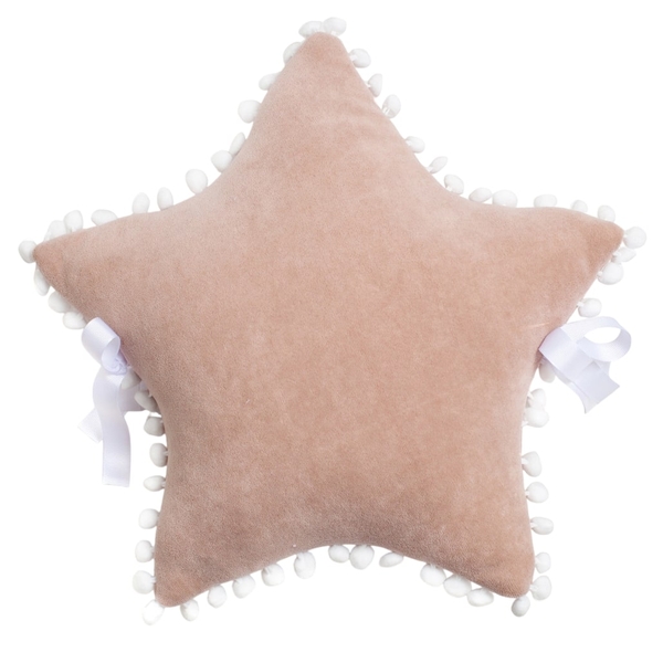 Бампер-подушка Twins Звездочка Маршмелоу, велюр, 37х37 см, латте (2020-BTZM-201) - Pampik