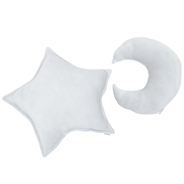 Бампер-подушка Twins Месяц и Звездочка Ego, велюр, серый (7099-TMSEV-10) - Pampik