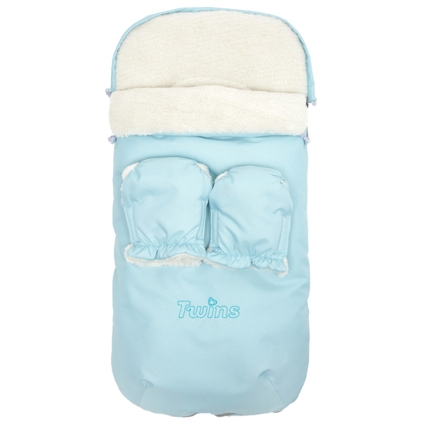 Конверт прогулянковий Twins Silver з рукавицями, mint ментол (9012-SNA-14T) - Pampik