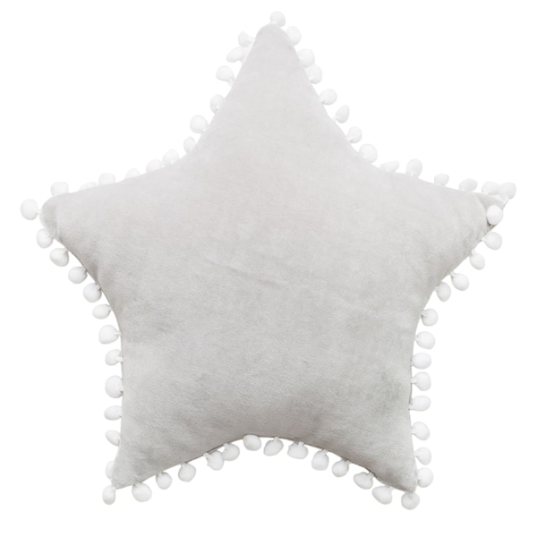 Бампер-подушка Twins Зірочка Маршмелоу, велюр, 37х37 см, сірий (2020-BTZM-10) - Pampik