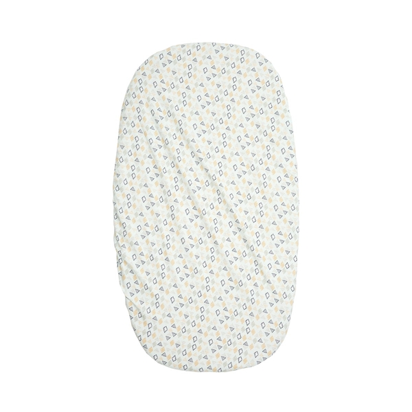 Простирадло на резинці Twins Be happy Мозаїка, поплін преміум, 90x50 см, білий з принтом (6010-TBH-99) - Pampik