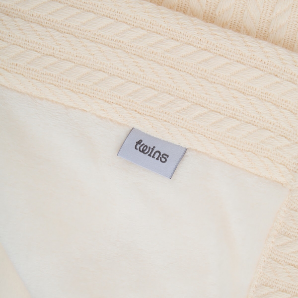 Плед Twins Pastel nude, утепленный, 100х100 см, светло-бежевый (1407-TP-02) - Pampik - 2