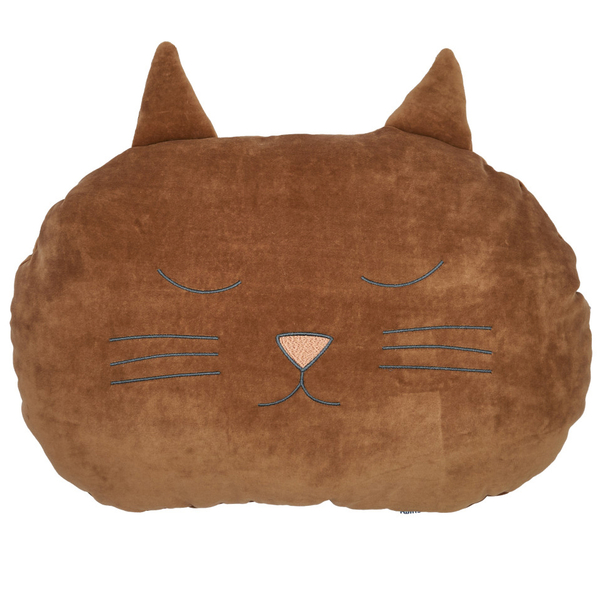 Бампер-подушка Twins Котик, велюр, 50х30 см, карамельный (7099-BPC-07) - Pampik