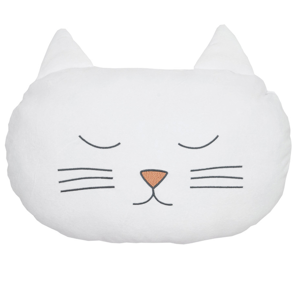 Бампер-подушка Twins Котик, велюр, 50х30 см, белый (7099-BPC-01) - Pampik