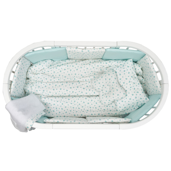 Постельный комплект Twins Dolce Limited Сердечка, 8 эл., мятный (4060-DL-402) - Pampik