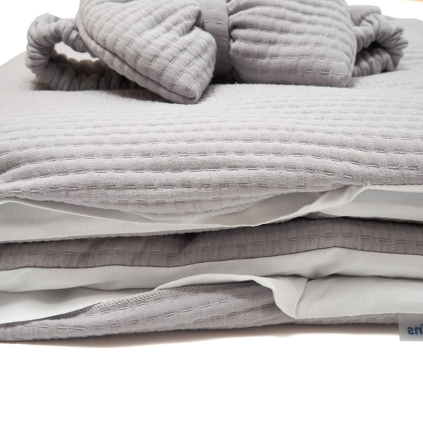 Конверт-плед Twins Cotton New, зі зйомним наповненням, 90х90 см, сірий (9026-TCN-10) - Pampik - 3