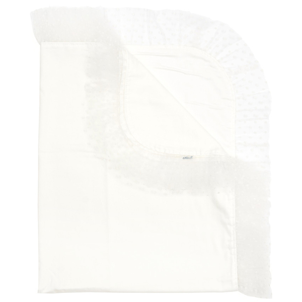 Крыжма Twins, с рюшкой, сатин, 80х100 см, ecru молочный (1412-KTS-202) - Pampik