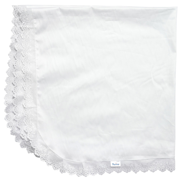 Набір для хрещення Twins: крижма 90x90 см і сукня р.56, сатин, білий (1407-NXD-56-01) - Pampik - 3