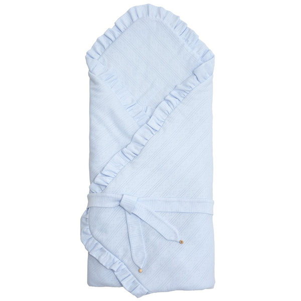 Конверт-плед на виписку Twins Softie, інтерлок, 90x90 см, блакитний (9015-TSF-04) - Pampik