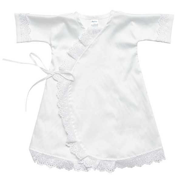 Набір для хрещення Twins: крижма 90x90 см і сукня р.56, сатин, білий (1407-NXD-56-01) - Pampik - 2