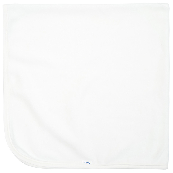 Крыжма-плед Twins, флис без декора, 100x100 см, белый (1408-КТLF1001) - Pampik