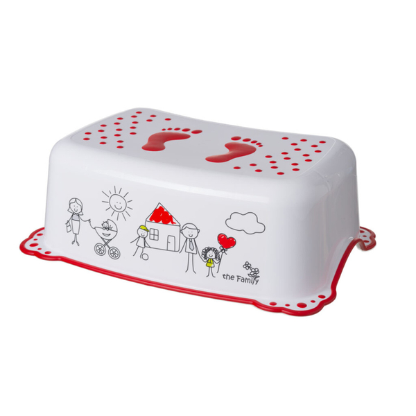 Подножка Maltex Family 2K, белый с красным (5948_60) - Pampik