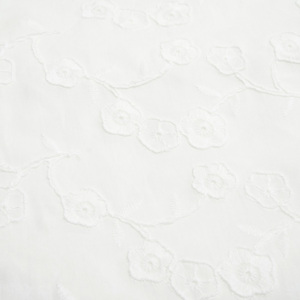 Крижма-плед Twins Pure Flower, батистова з перлинами, 100x100 см, білий (1402-КТP-100/100-202F) - Pampik - 2