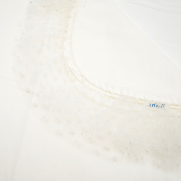 Крыжма Twins, с рюшкой, сатин, 80х100 см, ecru молочный (1412-KTS-202) - Pampik - 2