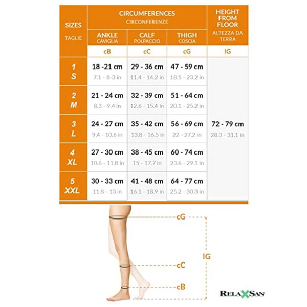 Чулки антиэмболические RelaxSan для родов, р.1-S, белый (М2370А/9382) - Pampik - 5