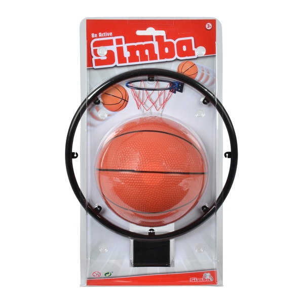 Игровой набор Simba Баскетбольная корзина с мячем, черный с оранжевым (7400675) - Pampik