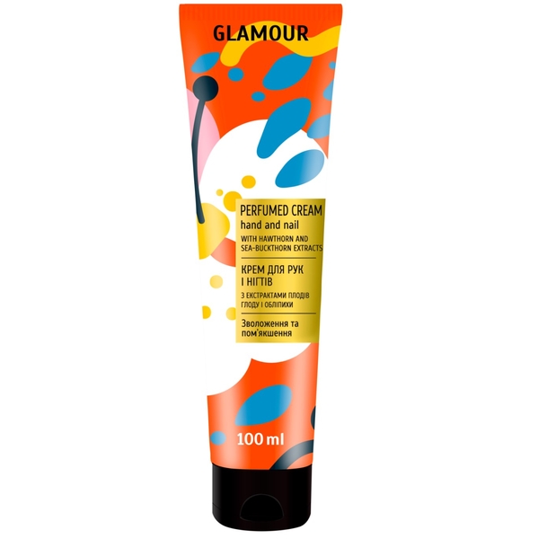 Крем для рук та нігтів Мій каприз Glamour Зволоження та пом'якшення, з екстрактами плодів глоду та обліпихи, 100 мл - Pampik