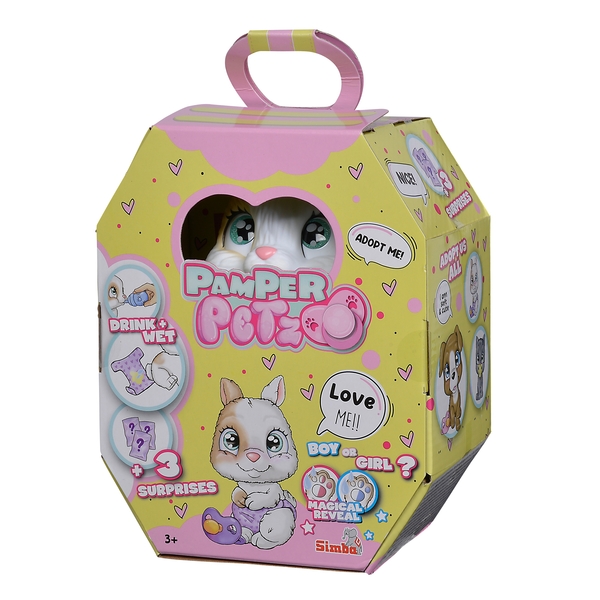 Ігровий набір Simba Pamper Petz Зайченя, що п’є та пісяє, з кольоровою лапкою, 3 аксесуари-сюрпризи (5953052) - Pampik - 13